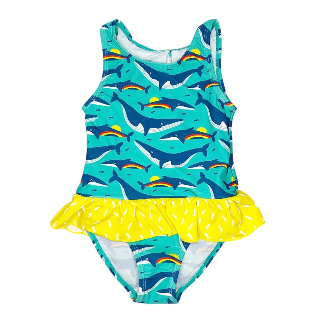 Frugi Whales Print One Piece Bathing Suit Size 18-24 Months NWT